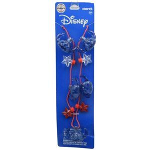 Disney Stitch Necklace Light-Up Patriotic Blue Red Lilo and Stitch Claires